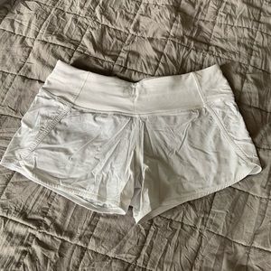 White Lululemon speed up shorts